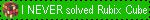 Never solved cube blinkie